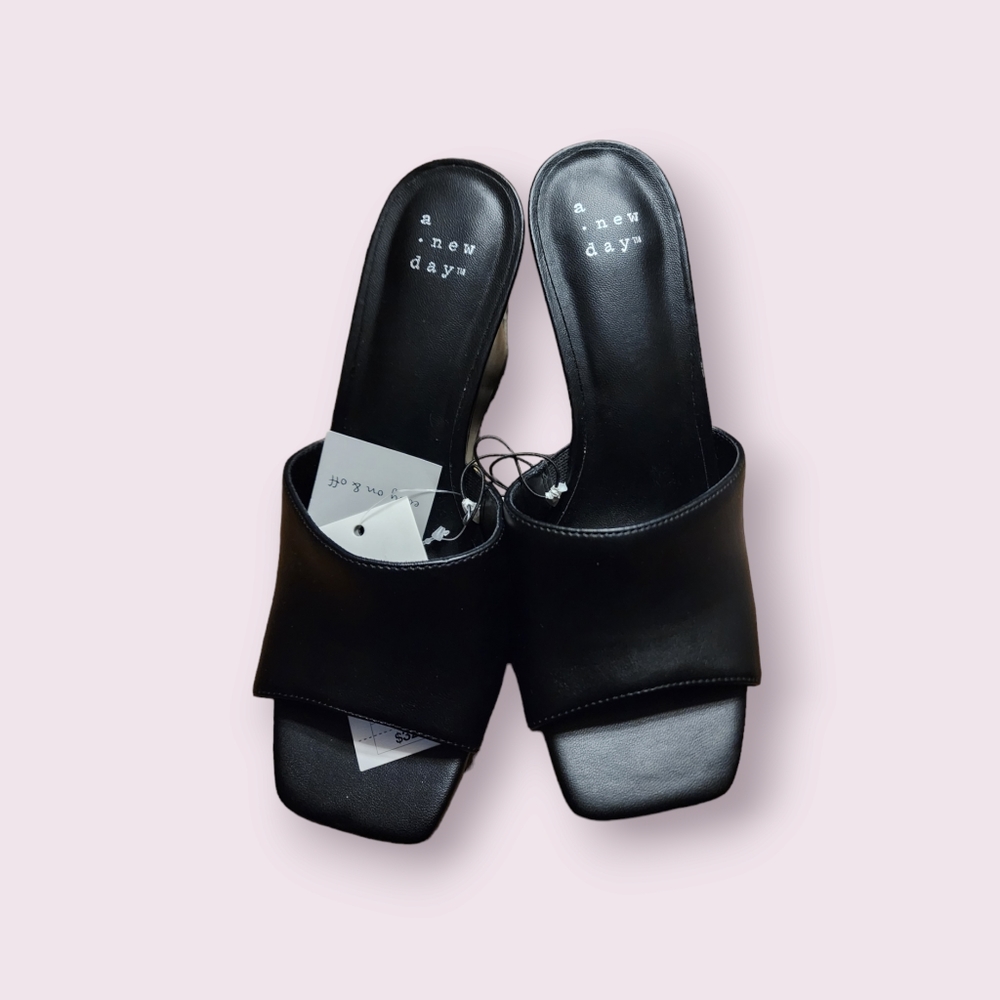 COPY - New square Toe Black Heels Women Size 6